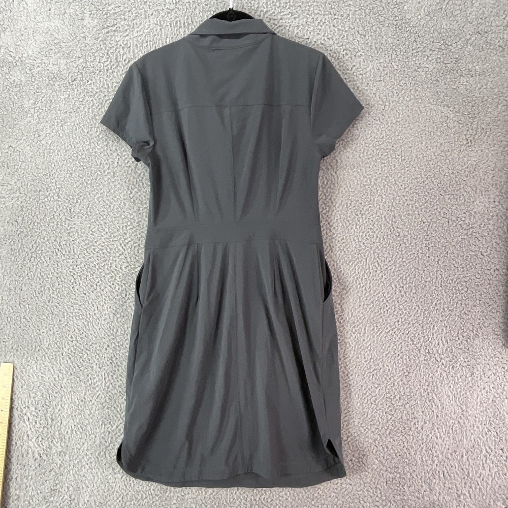 PrAna Shirt Dress Womens S Gray Athletic Pockets Snaps Travel Hiking Camping - Picture 3 of 8